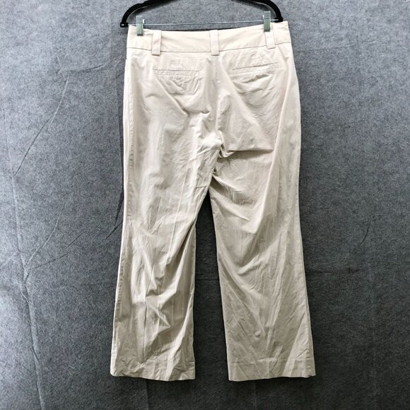 Gap Flare Ankle Pants Womens 10 Beige Stretch Curvy Fit Mid Rise Trouser Chino - Picture 2 of 10
